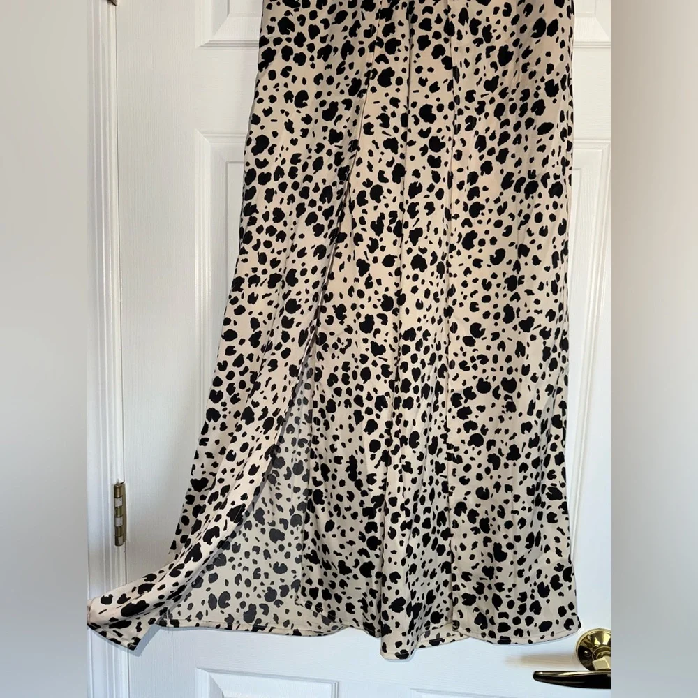 BEACH BUNNY SET Leopard Print Ramsey Slit Leg Wide Pant + Eastyn Tie Tank Top SM - Picture 10 of 16